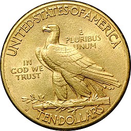 Монета 10 долларов 1909 S США