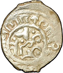 Монета Денга 1390-1393 Василий Дмитриевич Кирдяпа Подражание НСВК