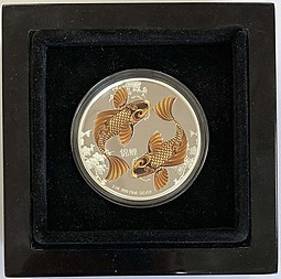Монета 2 доллара 2012 Рыбы Фен Шуй Ниуэ