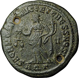 Монета Фоллис 293-311 Галерий Римская Империя