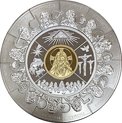 Монета 100 долларов 2008 12 Апостолов Либерия