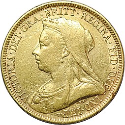 Монета 1 соверен (фунт) 1897 Великобритания