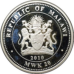 Монета 20 квача 2010 Петергоф Дворцы Санкт-Петербурга Малави