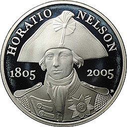 Монета 5 фунтов 2005 Горацио Нельсон Великобритания