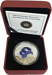 Монета 30 долларов 2009 Год Астрономии Космос Канада