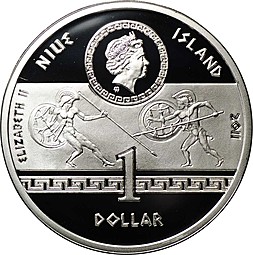 Монета 1 доллар 2011 Александр Македонский Великий Ниуэ