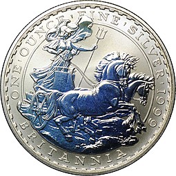 Монета 2 фунта 1999 Британия на колеснице Великобритания