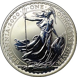 Монета 2 фунта 2000 Стоящая Британия Великобритания