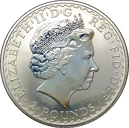 Монета 2 фунта 2000 Стоящая Британия Великобритания