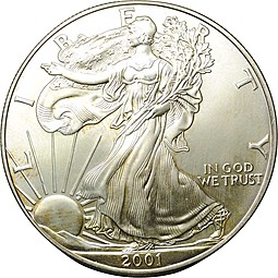 Монета 1 доллар 2001 Шагающая свобода США