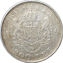 Монета 200 лей 1942 Румыния