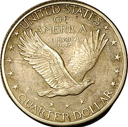 Монета 25 центов (1/4 доллара, квотер) 1920 S США