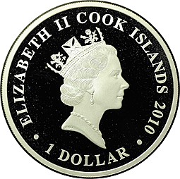 Монета 1 доллар 2010 Великие морские сражения - Саламинское (Саламс) Острова Кука