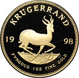 Монета 1 крюгерранд 1998 PROOF ЮАР