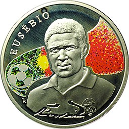 Монета 100 драм 2008 Эйсебио - Короли футбола Армения