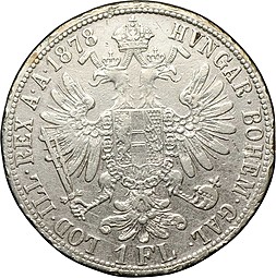 Монета 1 флорин 1878 Австрия