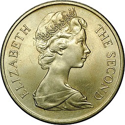 Монета 1 крона 1970 Кошка Остров Мэн