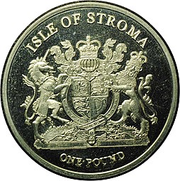 Монета 1 фунт 2016 Кошка Табби Остров Строма