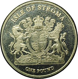 Монета 1 фунт 2016 Абиссинская кошка Остров Строма