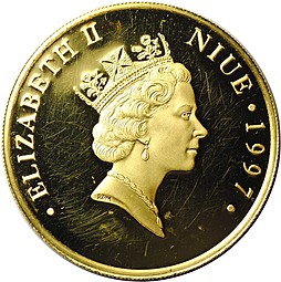 Монета 100 долларов 1997 Статуя Свободы Ниуэ