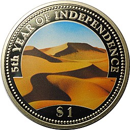 Монета 1 доллар 1995 5 лет Независимости Намибия