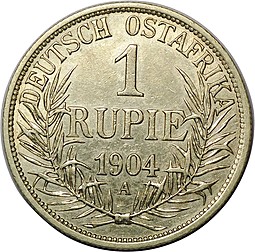 Монета 1 рупия 1904 A Германская Восточная Африка