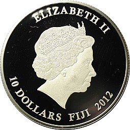 Монета 10 долларов 2012 Виктор Цой Фиджи