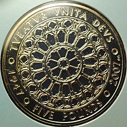 Монета 5 фунтов (крона) 2007 Бриллиантовая свадьба Великобритания