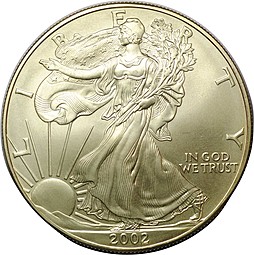 Монета 1 доллар 2002 Шагающая свобода США
