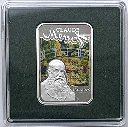 Монета 1 доллар 2010 Клод Моне художник Ниуэ