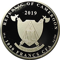 Монета 1000 франков 2019 Защитники отечества Пограничник Камерун
