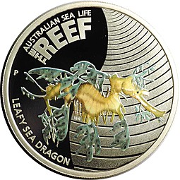 Монета 50 центов 2009 Морской дракон Риф Reef Австралия