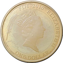 Монета 1 доллар 2010 Сказки Андерсена - Соловей Фиджи