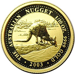 Монета 15 долларов 2003 Австралийский самородок Кенгуру Австралия