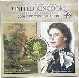 Набор пробных монет евро 2006 Великобритания