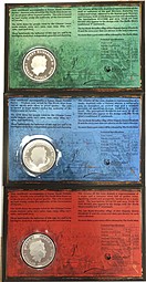 Набор монет 1 доллар 2013 Год Змеи Лунар - Удача, Успех, Мудрость Тувалу