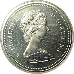 Монета 1 доллар 1975 100 лет городу Калгари Канада