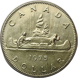 Монета 1 доллар 1975 Канада