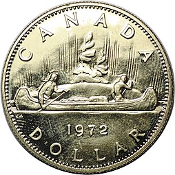 Монета 1 доллар 1972 Канада