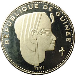 Монета 500 франков 1970 10 лет Независимости - Королева Тейи Гвинея