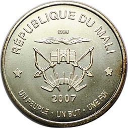 Монета 2500 франков 2007 Фредерик Дуглас Мали