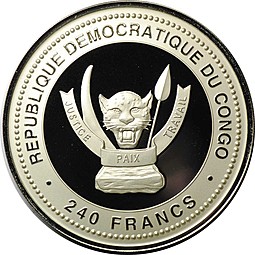 Монета 240 франков 2016 Год обезьяны - Богатство Конго