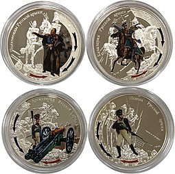 Набор монет 1 доллар 2012 Полководцы Русской армии Отечественна Война 1812 Ниуэ