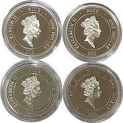 Набор монет 1 доллар 2012 Полководцы Русской армии Отечественна Война 1812 Ниуэ