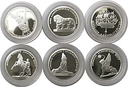 Набор жетонов (медалей) 300 лет Санкт-Петербургу серебро 1/4 oz