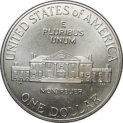 Монета 1 доллар 1993 D Джеймс Мэдисон Билль о правах США