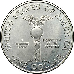 Монета 1 доллар 1989 D 200 лет Конгрессу США