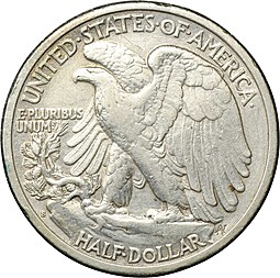 Монета 50 центов 1942 США