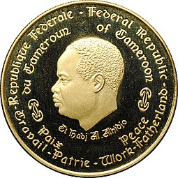 Монета 3000 франков 1970 10 лет Независимости Камерун