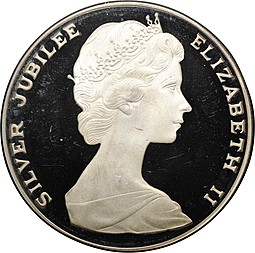 Монета 25 долларов 1977 25 лет правлению Елизаветы II Бермудские Острова (Бермуды)